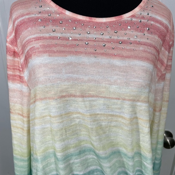 Alfred Dunner Pink and Blue Gradient Blouse PL CB-70 - Picture 2 of 7